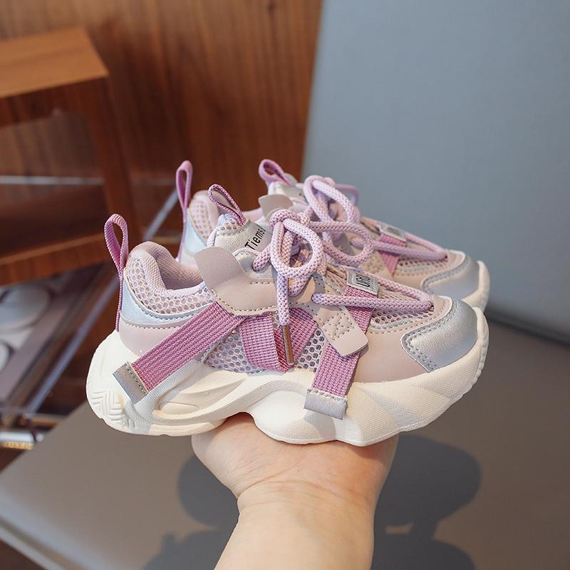 

Нове дитяче модне дихаюче літнє односіткове взуття Діти Студенти В тренді М’яка підошва Біг Спорт Хлопчики та дівчата Зручні кросівки 37 фіолетовий