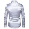 2026 Autumn Men's European Long Sleeve Shiny Casual Shirt