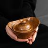 Cultural Creative Handmade Golden Ingot Shaped Stew Cup Multi Functional Tableware for Daily Use Kitchen with Microwave