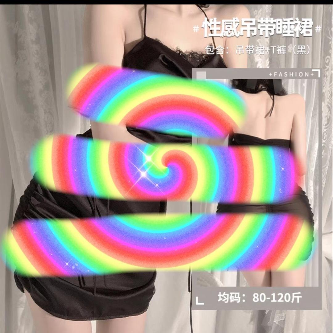 

Веселая осень и зима сексуальные складки талия тонкая пижама висящая шея перспектива подтяжки ночная рубашка женский костюм average size