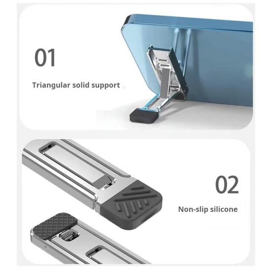 2Pcs Adjustable Laptop Stability Foldable Design Stand High Desk Ergonomic Aluminum Foldable Portable