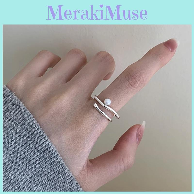 Classy Pearl Summer Ring For Women Featuring Stylish Design Geometric