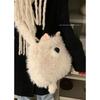 Korean version of casual large-capacity bag women's bag 2025 new cute cartoon puppy plush bag fashion messenger bag
