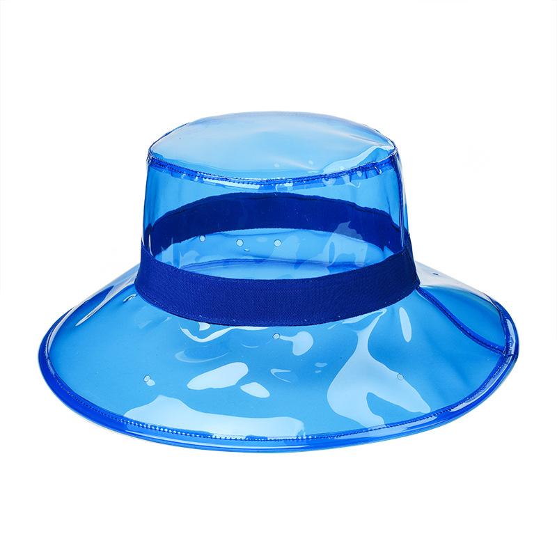 New Solid Leopard Transparent Women's Buckets Hats Caps PVC Beach Sun Visor Waterproof Rain Hat Plastic Wide Brim Caps Gorras