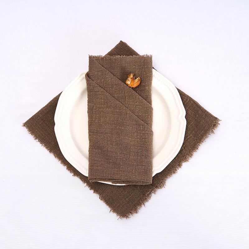 24pcs 32X32CM Sage Green Napkins Handmade Gauze Cotton Cloth Rustic for Weddings Party Baby Shower Banquet Christmas Decorations
