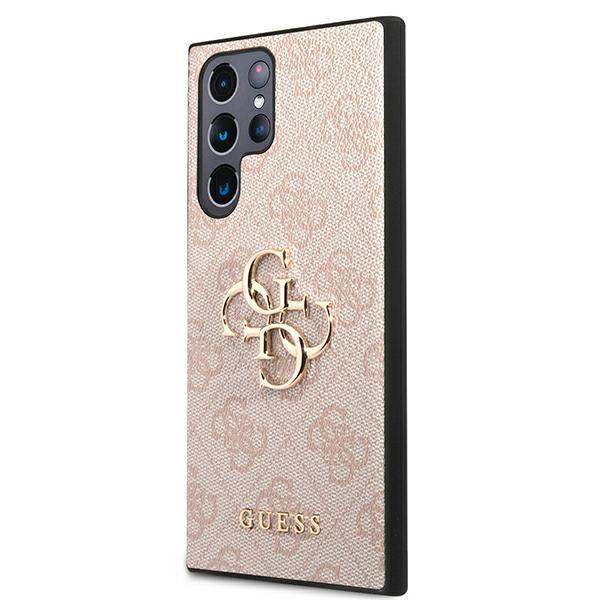 Guess GUHCS22L4GMGPI S908 S22 Ultra różowy/pink twarde etui 4G Duże Metalowe Logo