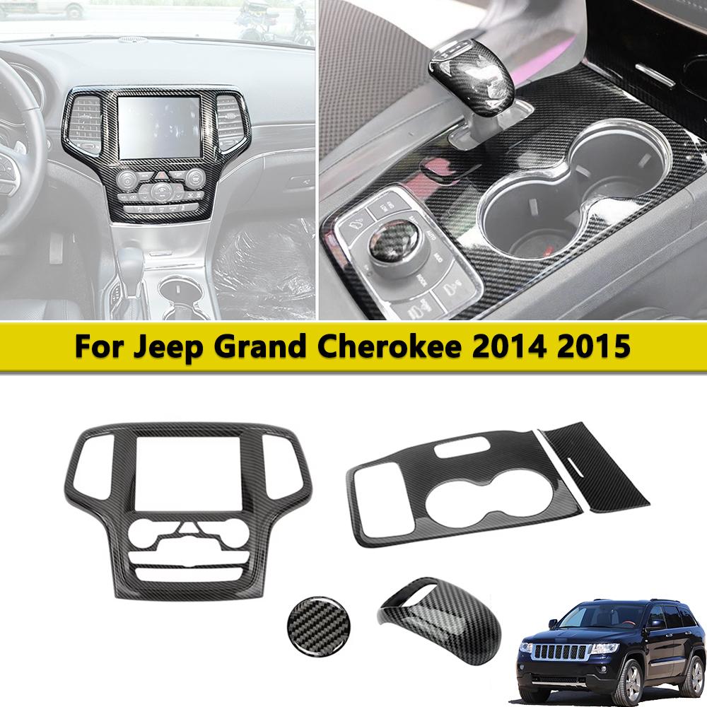 Center Console Dashboard Cover Trim Gear Shift Panel Decoration For Jeep Grand Cherokee 2014 2015 Interior Tuning Accessories