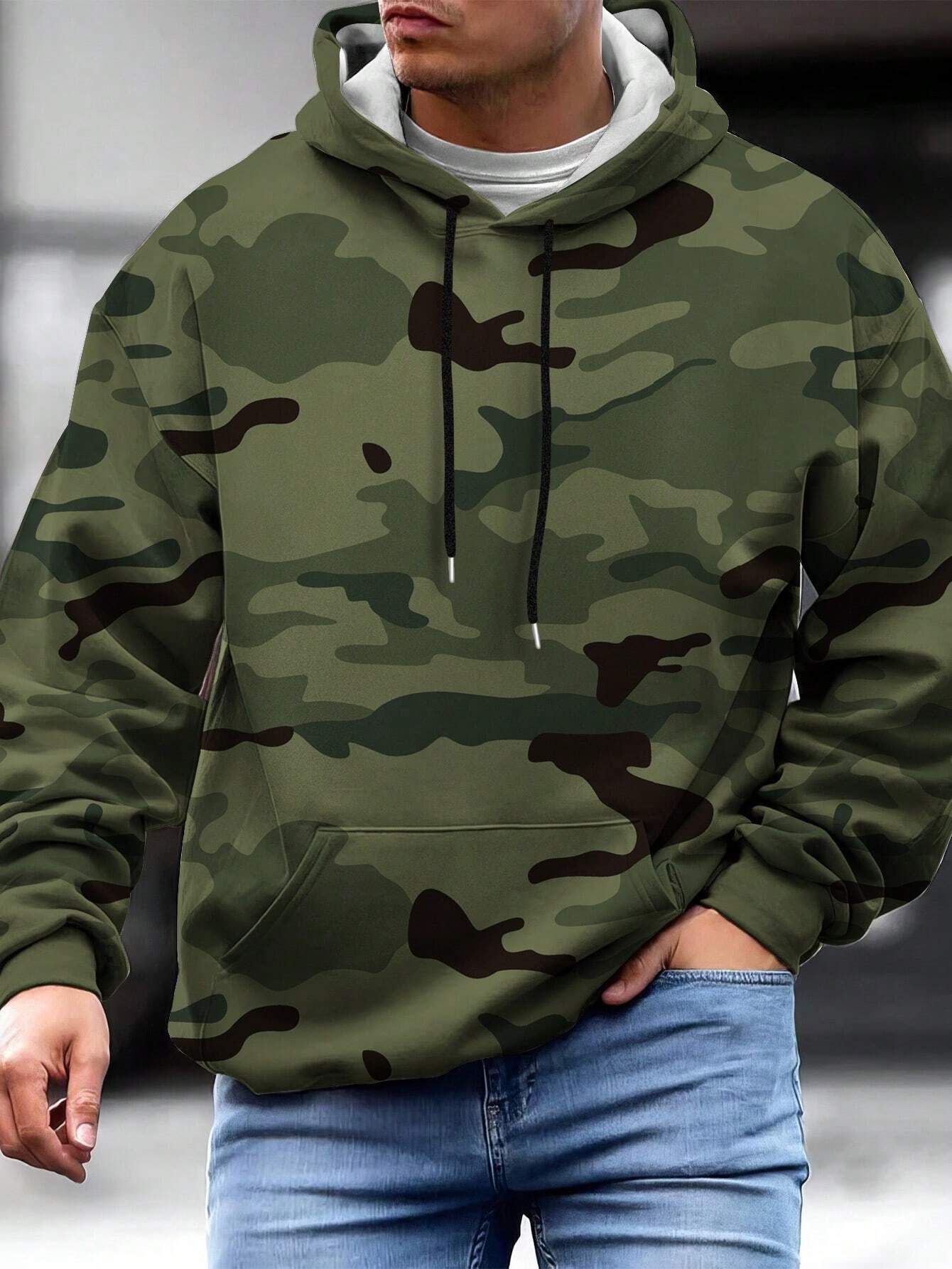 

Чоловіча толстовка Manfinity Homme 1 шт. з кенгуру та кишенею на шнурках. XL