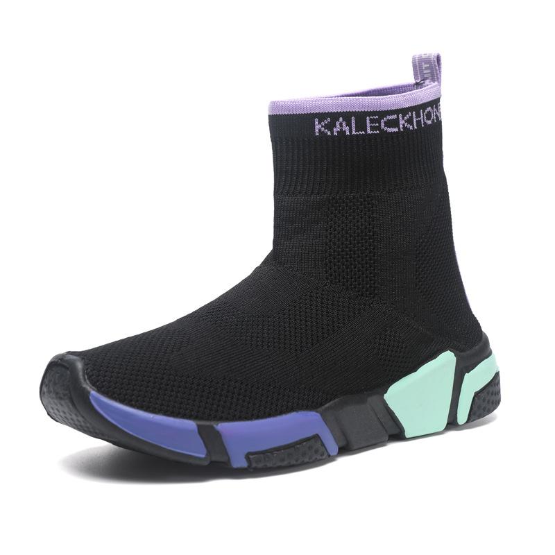 Single cotton socks sports socks medium tube casual socks shoes single shoes color sole shoes elastic socks shoes 36