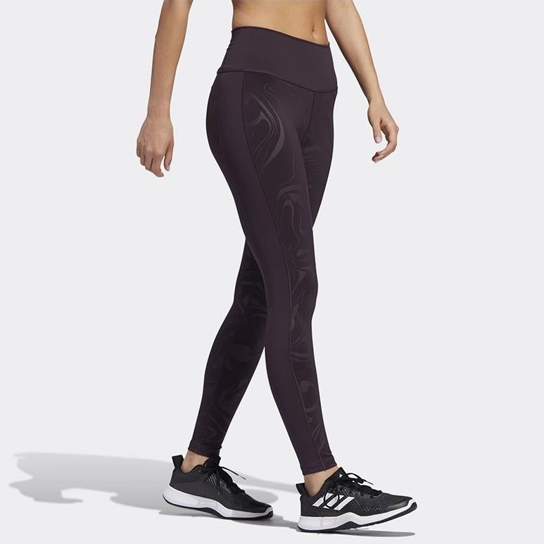 Adidas Glam On High-Waisted Slim Fit Moisture-Wicking Odor-Resistant Sports Trousers Women Bottoms Noble-Purple GD1487