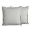 Taie d'oreiller percale de coton peigné "Julian" toutes dimensions Coton Pur - Julian Perle - 65 x 65 cm volant plat piqué