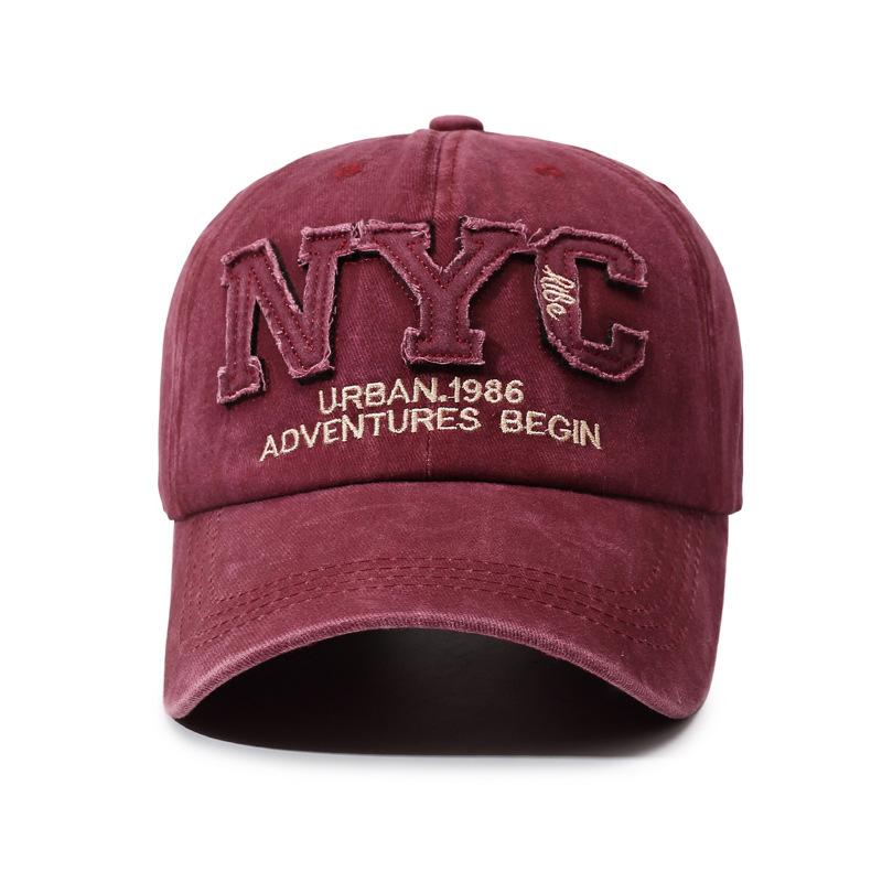 Retro Washed Baseball Cap, Letter Sticker Curved Brim Cap, Women'S Casual Personalized Sports Visor