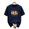 Summer American Unisexs Beach Surfboard Sunset Scenery Print Soft and Breathable Round Neck Tshirt Outdoor Casual Top