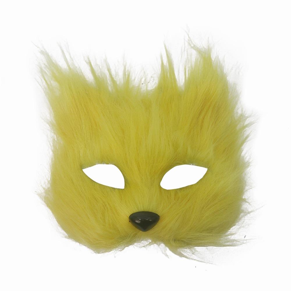 Cartoon Half Face Mask Animal Halloween Plush Masks Funny Eye Mask  Costume Party Supplies