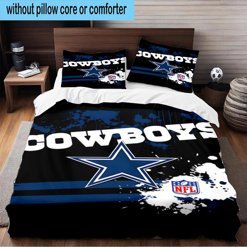 Cowboys Team Logo 3PCS Bedding Set 2D Printing (Includes 1 Duvet Cover + 2 Pillowcases Coreless), Bedroom decor,Fan Gift