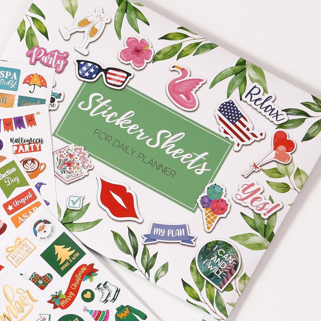Planner Stickers - Monthly Planner Stickers and Accessories 25 Pages 1500 + Stunning Functional and Colorful Designs, Calendar Sticker Includes