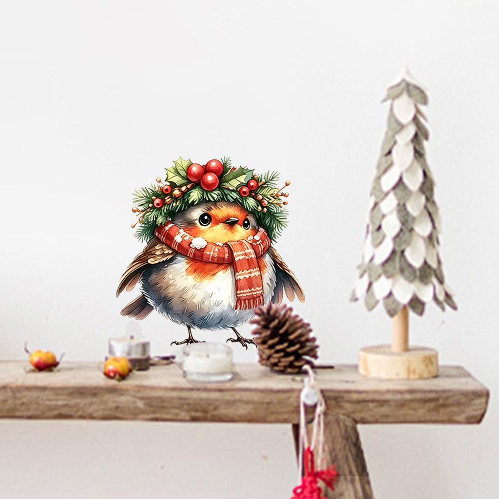 Sticker Watercolor Festive Robin Wool Wall Sticker for Decorating The Living Room Wall Surface