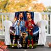 Messi & Ronaldo Flannel Blanket Soft All-Season Throw, Design for Camping, Car Travel, Hiking Sofa, Bed, Office Perfect Gift for Parties