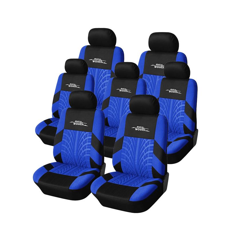 

AUTOYOUTH 7PCS Universal Car Seat Cover Fashion Tire Indentation Car Seat Cover Fit for Cars Trucks & SUVs Automotive Interior синий