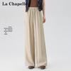 La Chapelle Women's Linen Blend High-Waisted Wide-Leg Pants
