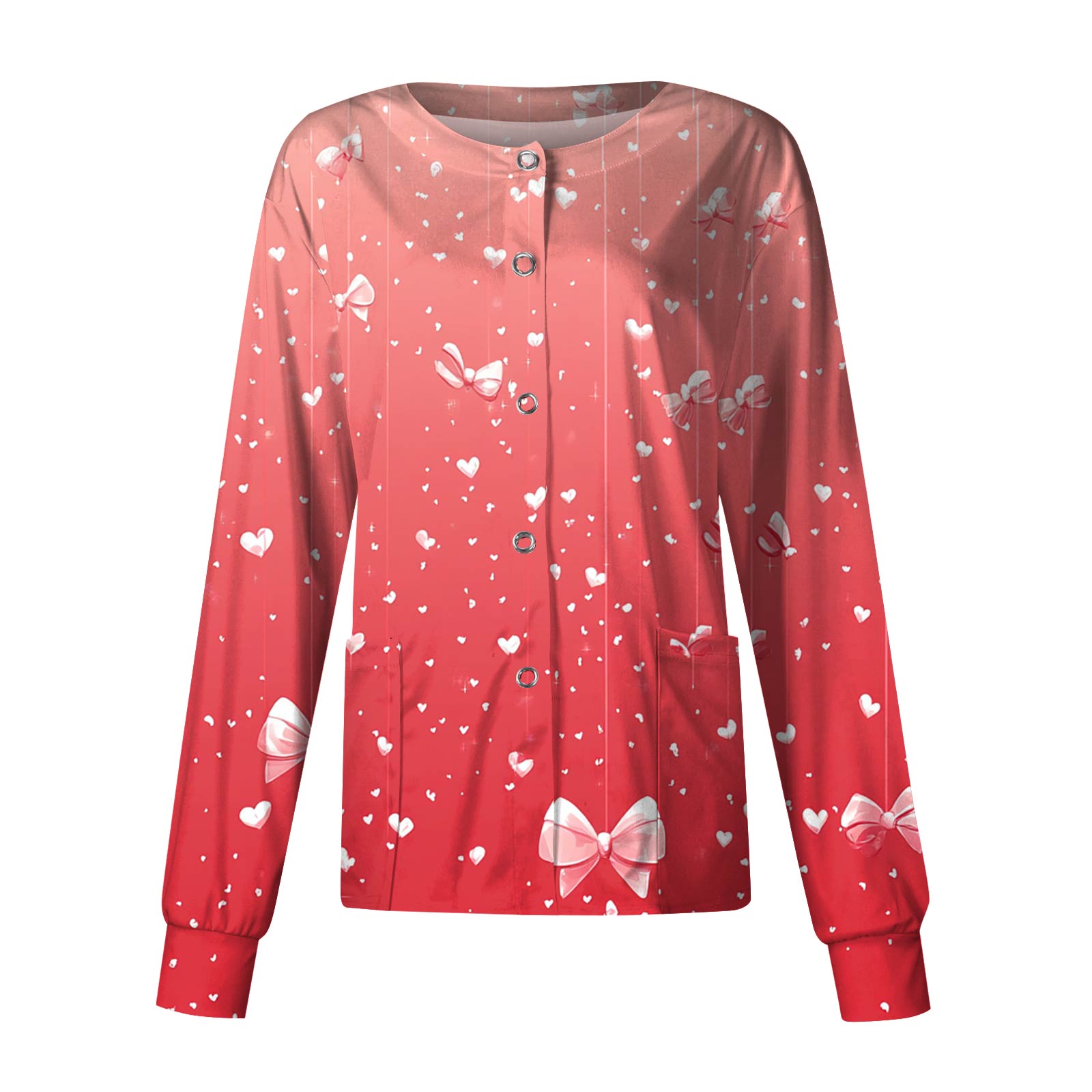 

Женская повседневная модная куртка с длинным рукавом, воротником-стойкой, на одной пуговице, с принтом ко Дню святого Валентина, рабочая куртка, топы XXL розовый