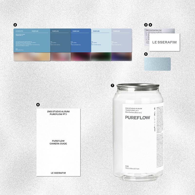 [PRE ORDER] LE SSERAFIM – 2nd Studio Album PUREFLOW pt.1 (Mini Camera Ver. Blue Ver.)