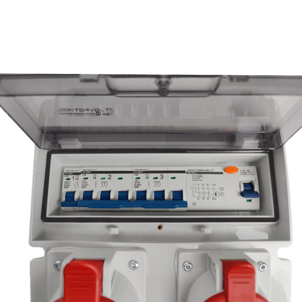 Construction Distribution Board 32A 16A 3X230V Portable Erbetka Protected