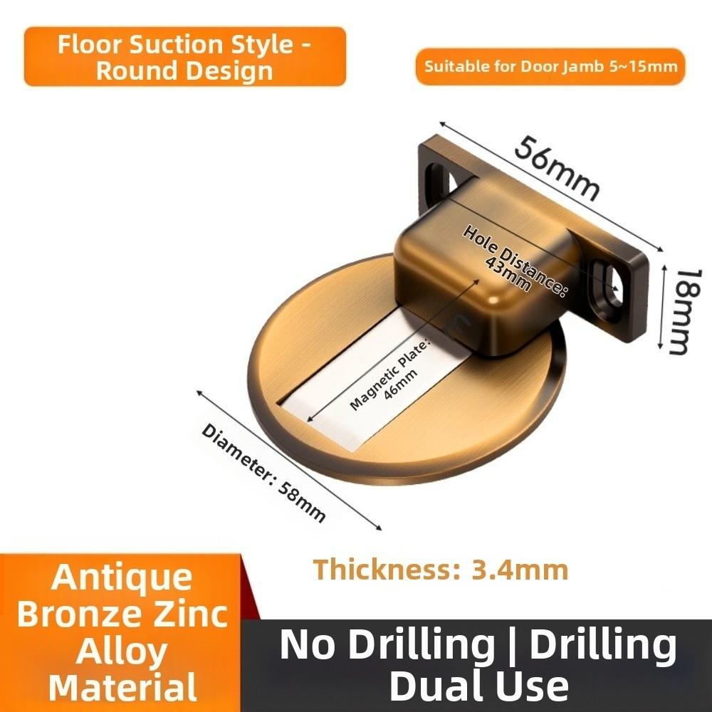 New No-drill Door Catch Floor-mounted Silent Magnetic Anti-collision Door Catcher Concealed Door Top