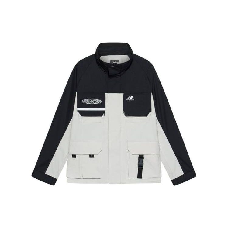 

Мужские куртки New Balance со сращенным логотипом и воротником-стойкой, разноцветные NAA3N011-BEI