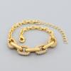Femme Micro Pave Rhinestones Copper Gold Plated Chunky Chain Bracelet Fashion Jewelry For Women Punk Birthday Party Gift
