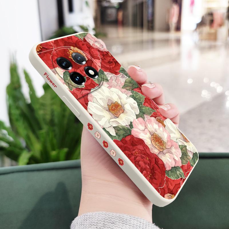 Gorgeous Flower Phone Case For Oneplus 12 12R 11 11R 10 10R 10T 9R 9RT 9 8T 8 7 7T Pro 5G Liquid Silicone Cover