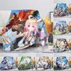 3d Printed Genshin Impact Girls Blanket Bedspread Cute Flannel Home Camping Aircraft Blanket Plush Soft Comfortable Blanket