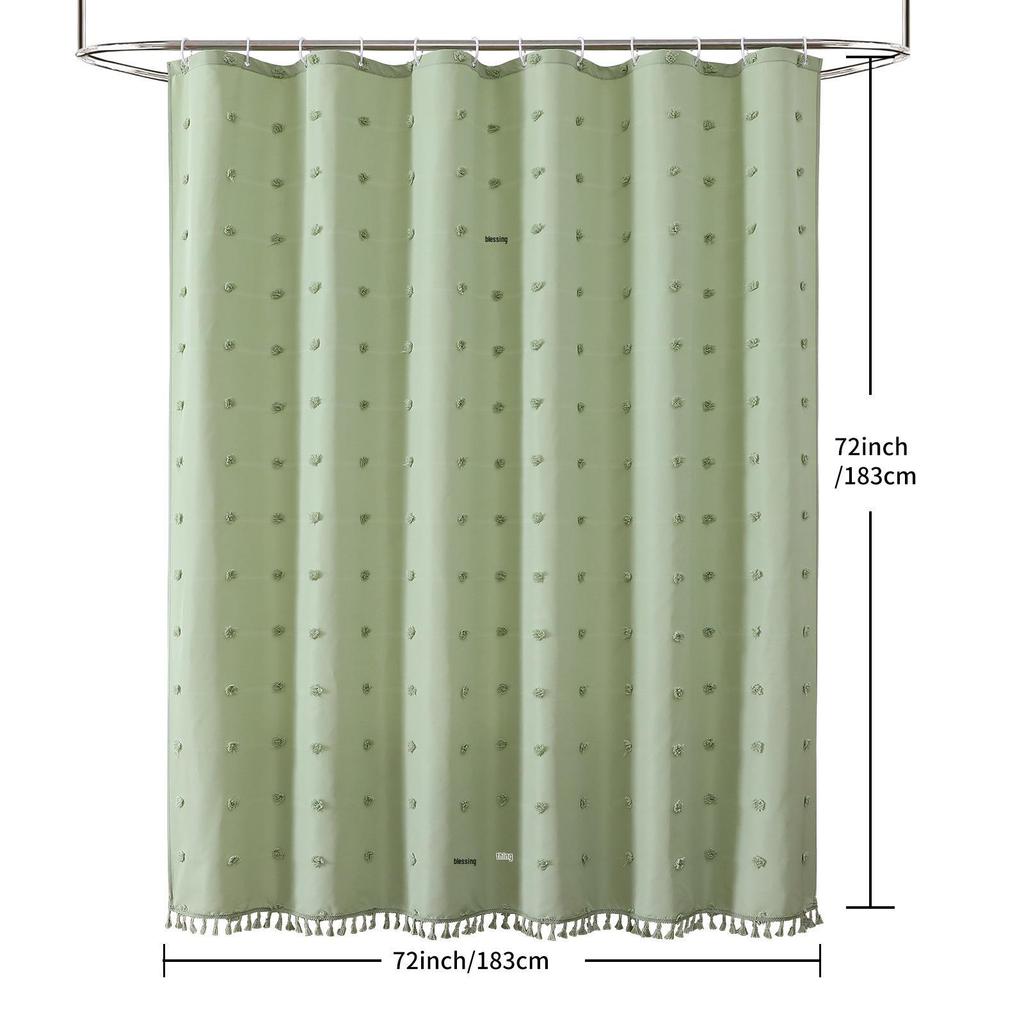 TEMU Hydrangea Polyester Shower Curtain - 3D Jacquard Design