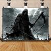 Halloween Gothic Skeleton and Sickle Theme Banner Photography Background Halloween Home Decoration Photography Background Cloth