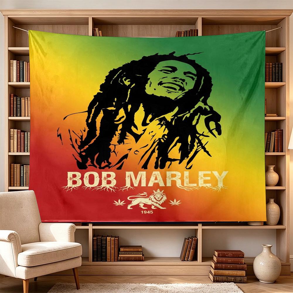 Bob Marley Reggae Music Legend  Polyester Wall Hanging Tapestry, Aesthetic Home Decor for Bedroom Dorm Photo Backdrop
