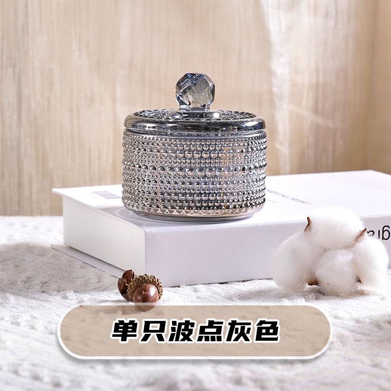 European Creative Luxury Crystal Glass Candy Jar with Lid Dried Fruit Jar Jewelry Storage Box Home Decoration Storage Jar