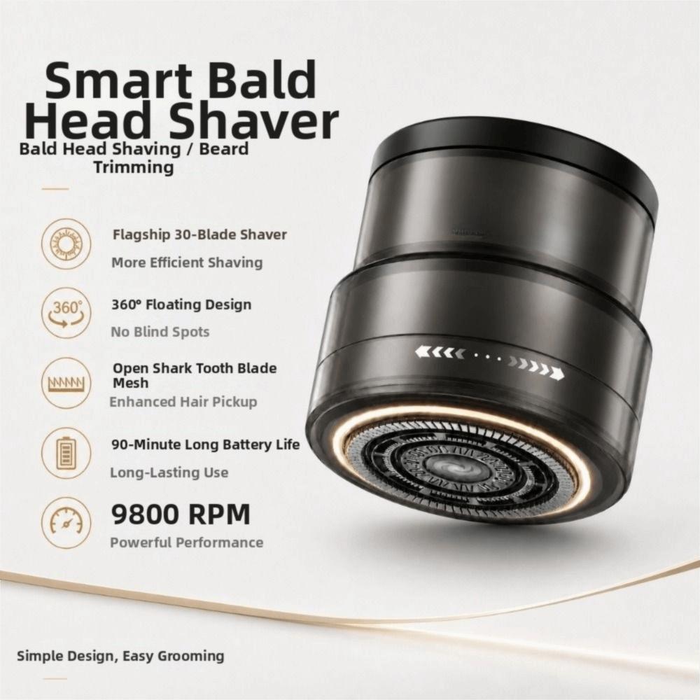 Portable Electric Hair Clipper Rechargeable Hair Trimmer Rotary Bald Head Shaver Hair Cutting
