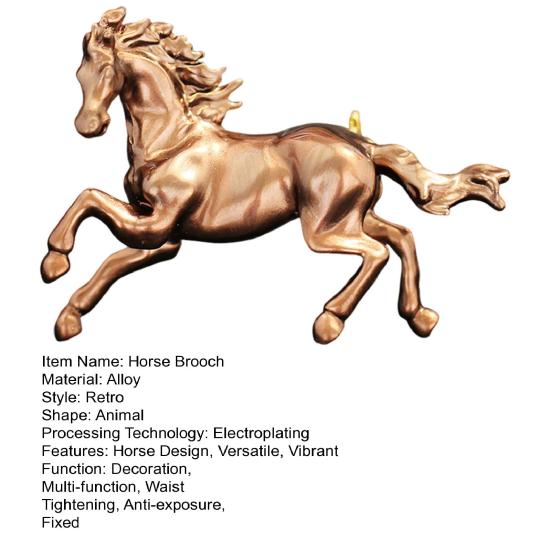 Brooch Pin Retro Enamel Horse Design Badge Clothes Hats Bags Scarves Collar Lapel Brooch Artistic Accessory