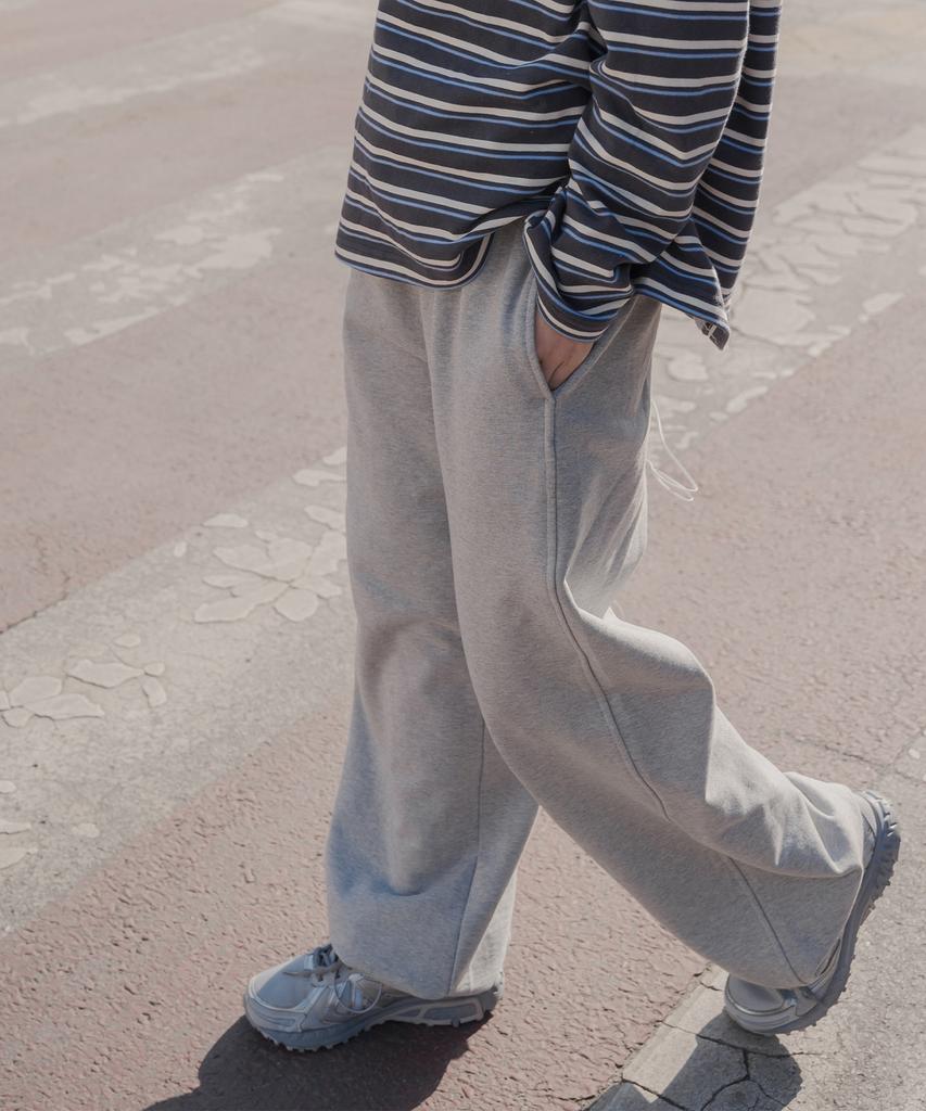 HARDCORE HAPPINESS Two-Way Jogger Sweatpants_Melange Gray