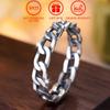S925 Sterling Silver Geometric Chain Hiphop/Rock Rings for Women Bohemia Punk Ring Jewellery Gift