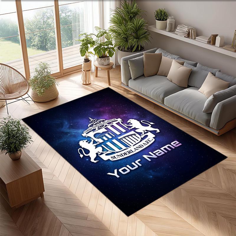 Sunderland FC Printed Crystal Velvet Rug Non‑Slip Crystal Velvet Carpet For Sofa Bedroom Indoor Home Decoration