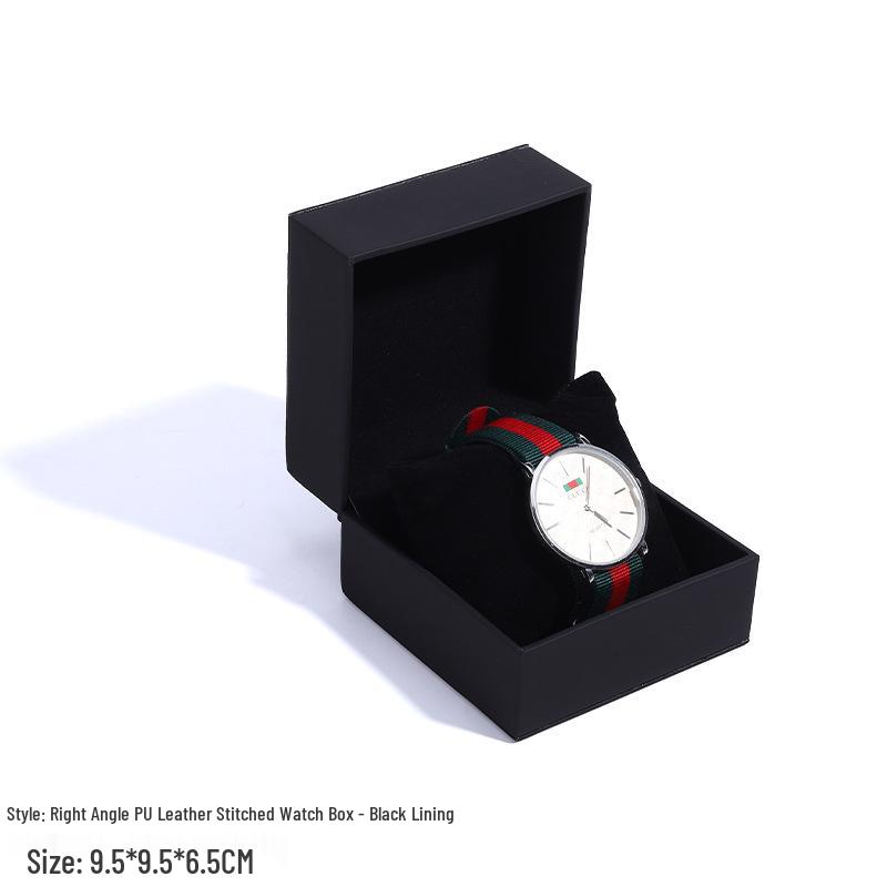 Frosted PU Flip-Top Watch and Jewelry Storage Box