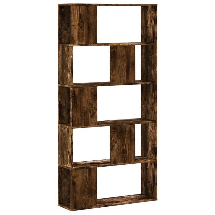 VidaXL 5-Tier Bookcase Smoked Oak Engineered Wood, Shelf, Book Shelf, Book Holder, Cabinet of 852775