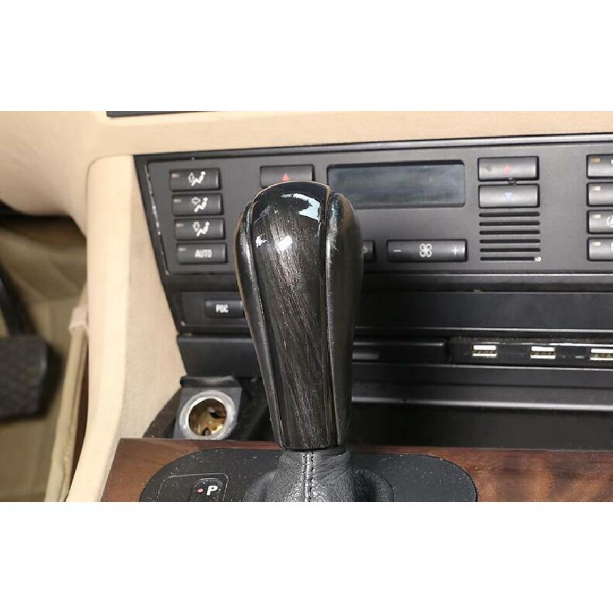 Black Wood Grain Console Gear Shift Knob Trim 1X For BMW 3-Series E90 2005-2012