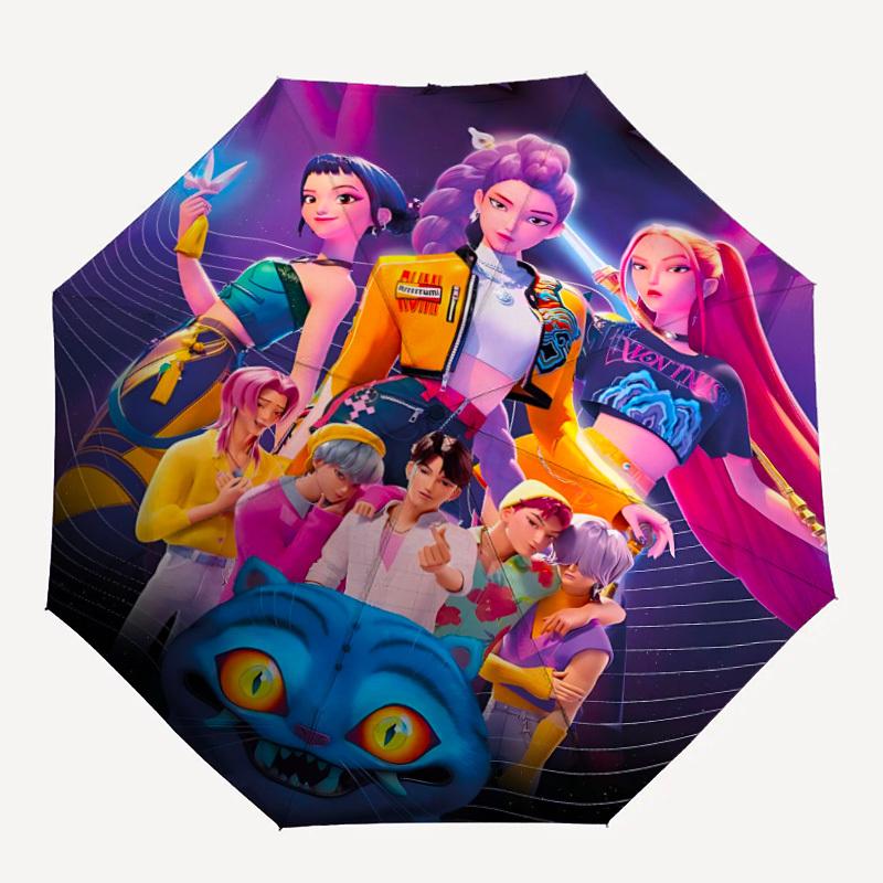 

1pc HUNTRX Automatic Folding Umbrella, Durable Plastic & Iron, Lightweight for Outdoor Daily Use 029