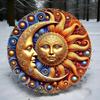 SunMoonHeritage Round Metal Sign Weather Resistant Tin Art For Women Mom Home Wall Decor