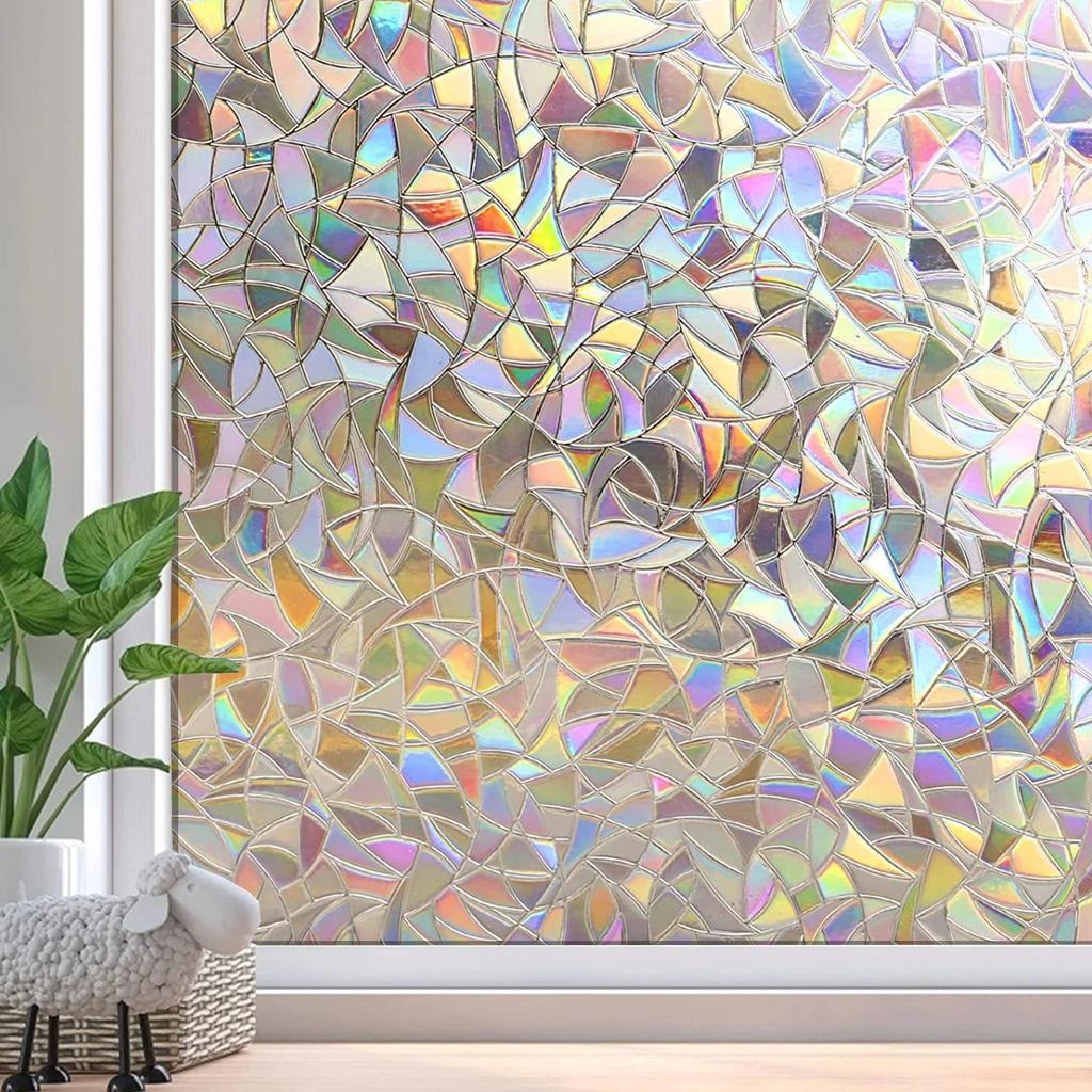 AFDB Privacy Frosted Glass Window Sticker Removable Static Cling Non-Adhesive Vinyl Opaque Sun Blocking Window Film Decoration