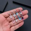 Stainless Steel Butterfly Zircon Belly Button Piercing Ring For Women Body Jewelry