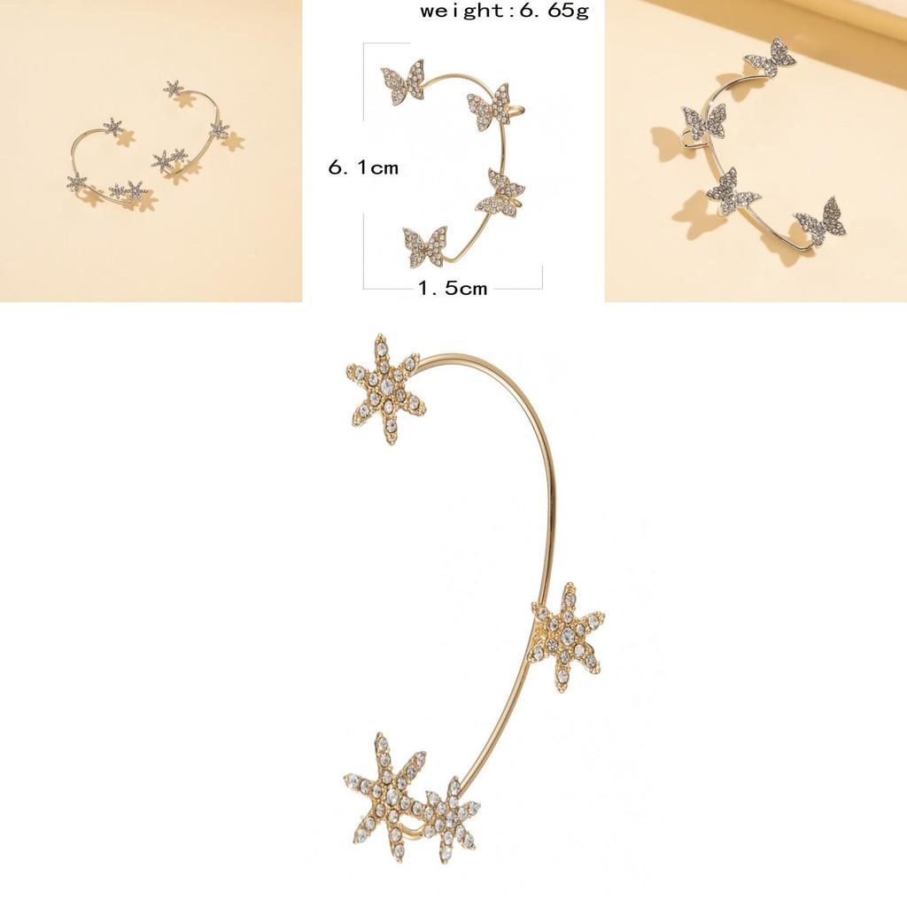 Modern Right Ear Silver Snowflake Ear Cuff For Women Stylish Alloy Jewelry