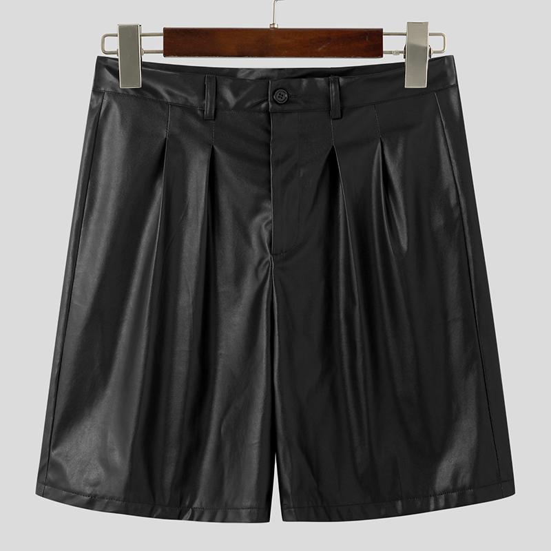 

INCERUN мужские шорты из искусственной кожи на молнии повседневные полукороткие брюки 2XL